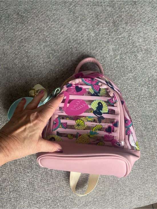 flamingo mini backpack Pink for Boy Girl Bookbag School Bag Daypacks for Women B0400795 Sized for little explorers (and the young at heart) Justice Pink Flamingo Flip Sequin